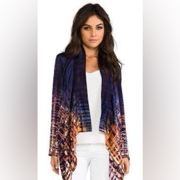 Twelfth Street by Cynthia Vincent Women’s small Dip Dye Silk Open Front Jacket - Picture 1 of 15